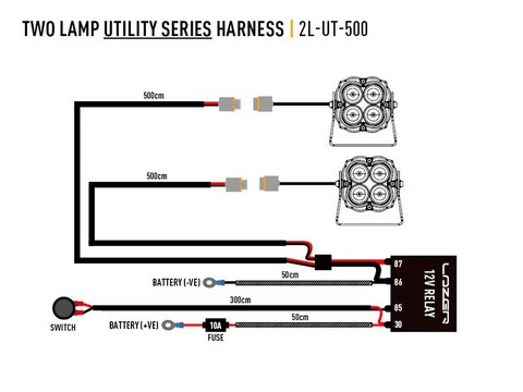 8250-12V-SW, câblage lazer 1 lampe utilty 2